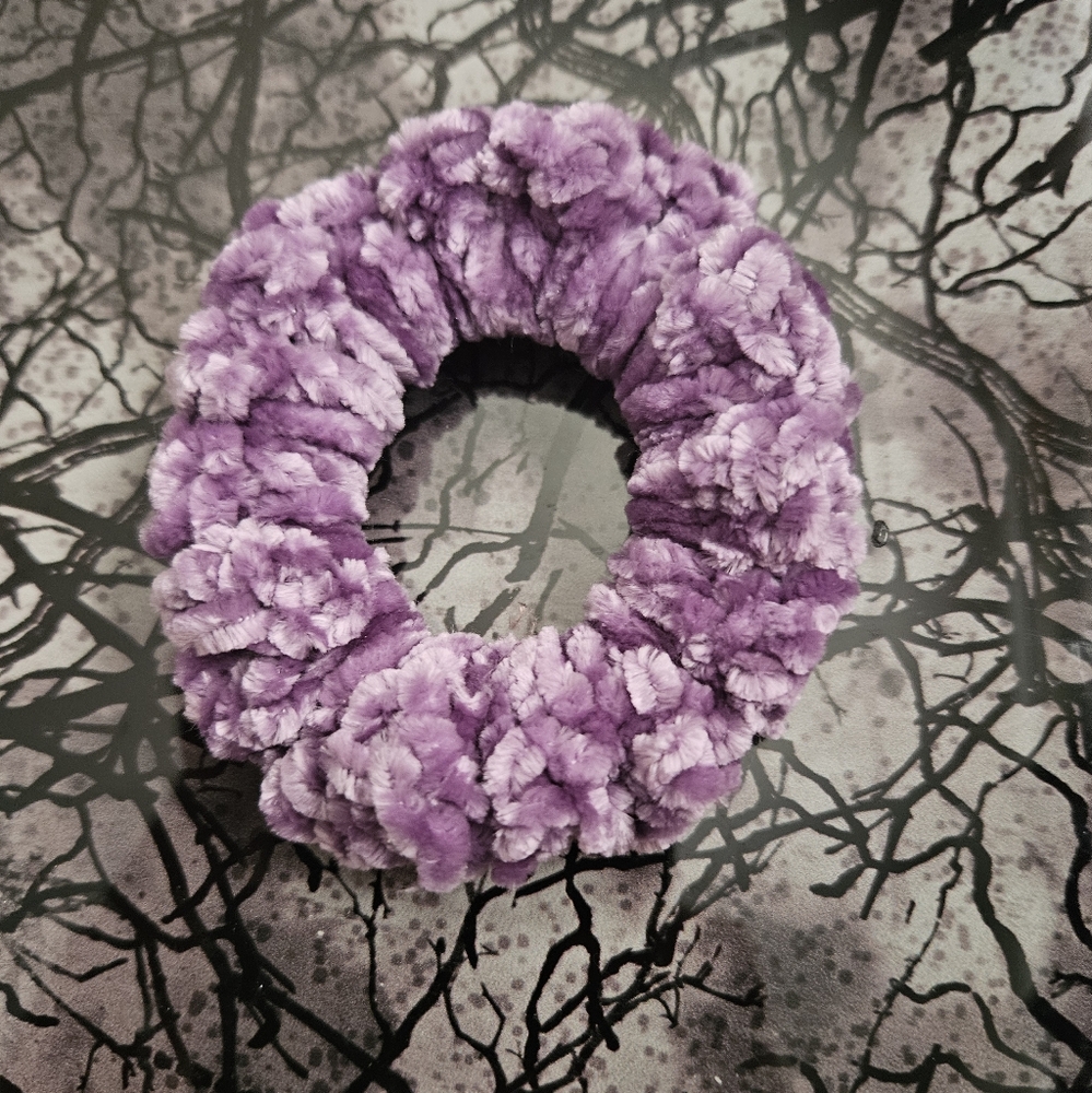 Light purple crochet Velvet Scrunchie